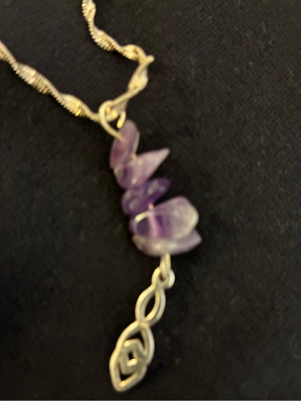Purple Amethyst Chip Pendant Necklace - Women Jewelry